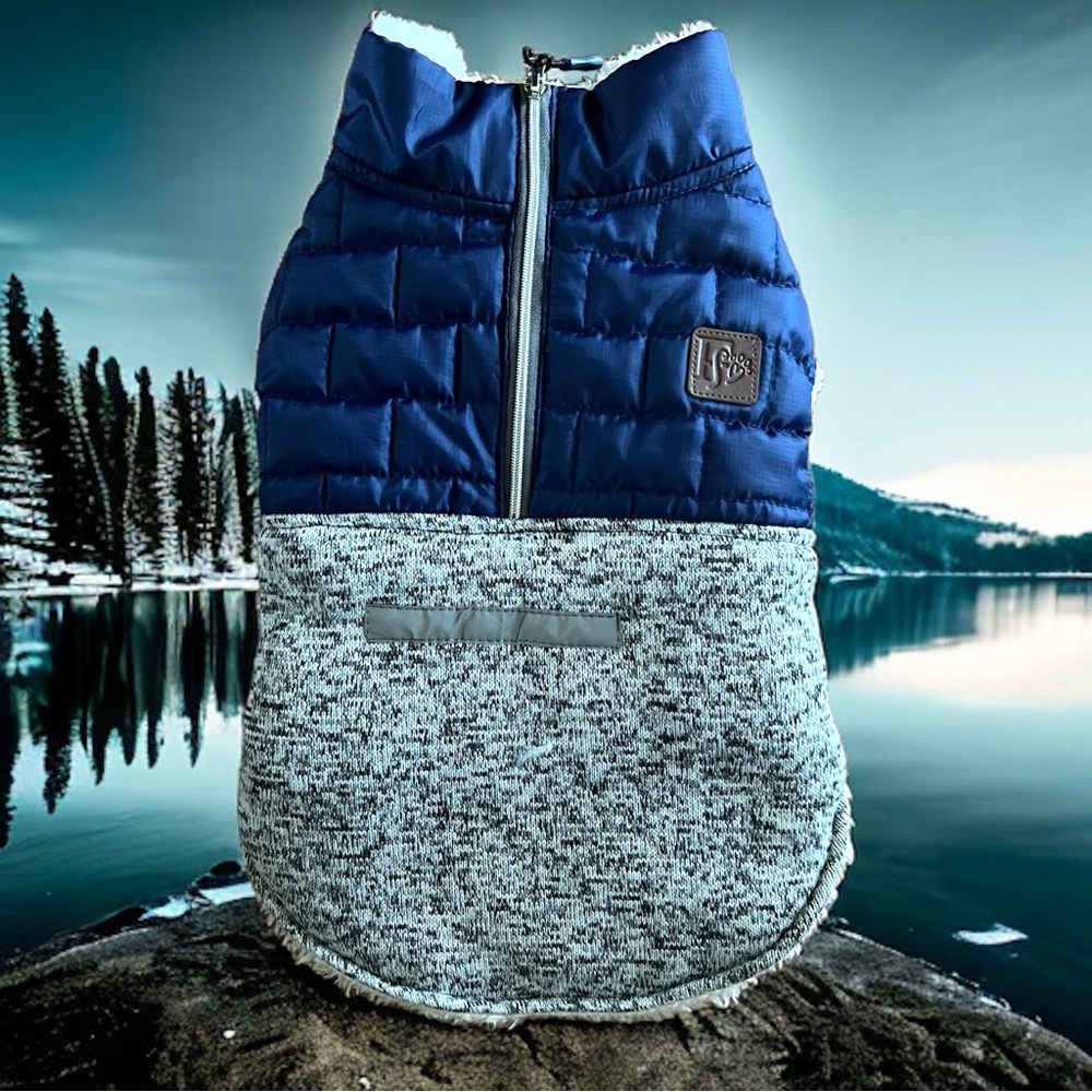 💖 Friends Forever Blue Quilted Dog Coat 💖